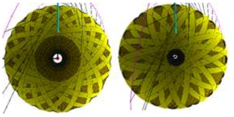 Opening hole 변경에 따른 dome 부위 pattern 변화