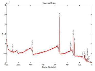X-선 광전자분광 분석을 이용한 CL31AL 분말의 Survey 스펙트럼