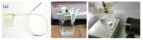 (a) GaN의 전극 제작 예, (b) 3전극으로 이루어진 PEC 셀의