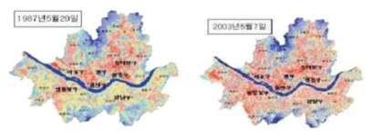 서울시 열섬현상 변화