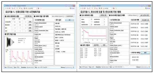 사전예측기술 단위모듈 프로그램 화면 예시