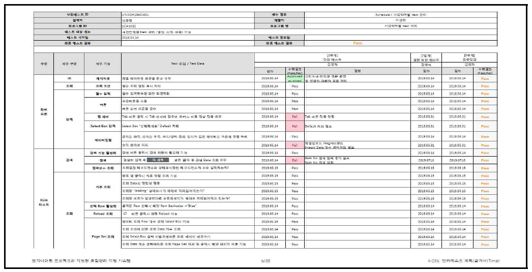 단위테스트 계획/결과서