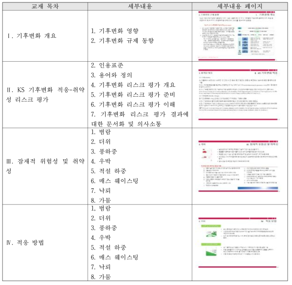 기후변화 취약성 평가 교재 목차