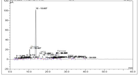 IMO 60% 대체 쿠키 기능성 올리고당 조성 HPLC분석 결과 peak