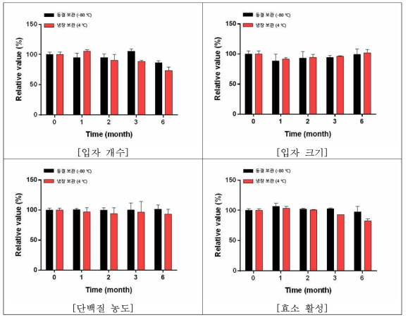 비임상 엑소좀의 6개월 안정성 평가