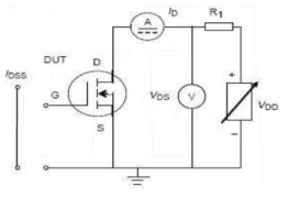 게이트-소스 단락 드레인 전류 측정을 위한 회로도