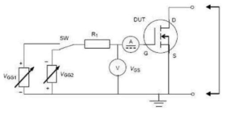 드레인-소스 단락 게이트 누설전류 측정을 위한 회로도