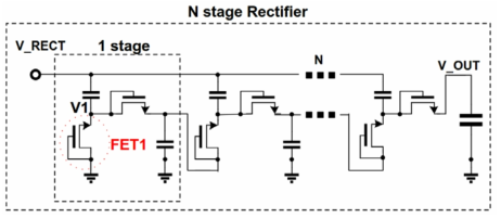 고효율 Subthreshold 동작 RF-DC Rectifier 회로도