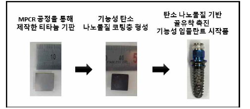 탄소 나노물질 기반 골유착 촉진 기능성 임플란트 시작품의제작