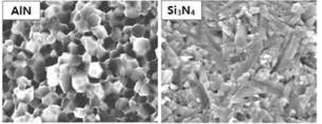 Aluminum nitride (AlN) and silicon nitride (Si3N4) microstructures