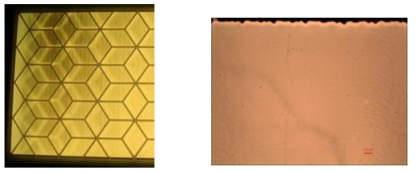 HIL 용액 재료를 이용하여 printing 기법으로 제작한 OLED 소자에서 발생한 얼룩과 pattern 전사 이미지