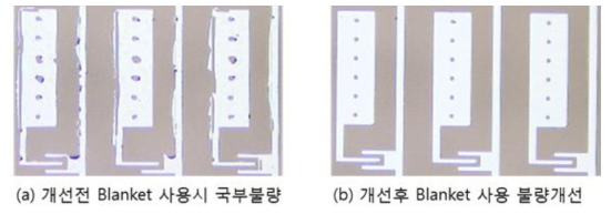 Cushion Sheet 변동에 대응한 Blanket Sheet 최적화 결과예시