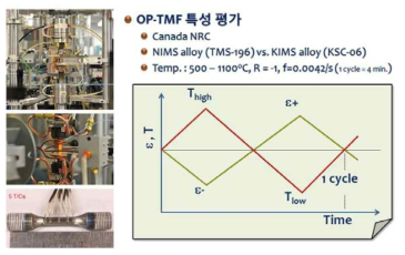 최종 개발합금의 OP-TMF 시험 조건