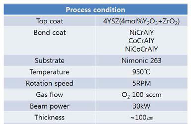 전자빔 증착 코팅조건
