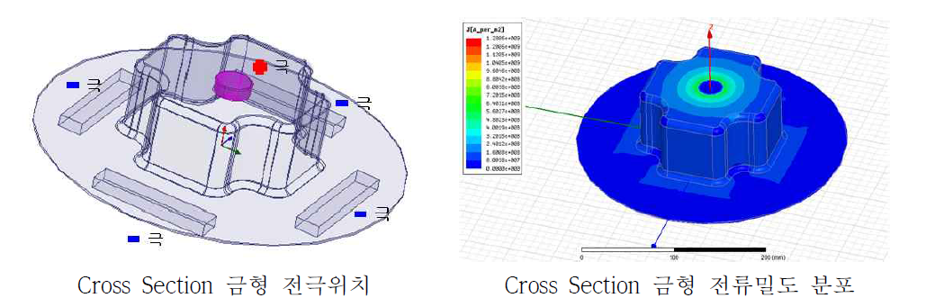 Cross Section 전극 컨셉 및 전류 밀도 해석