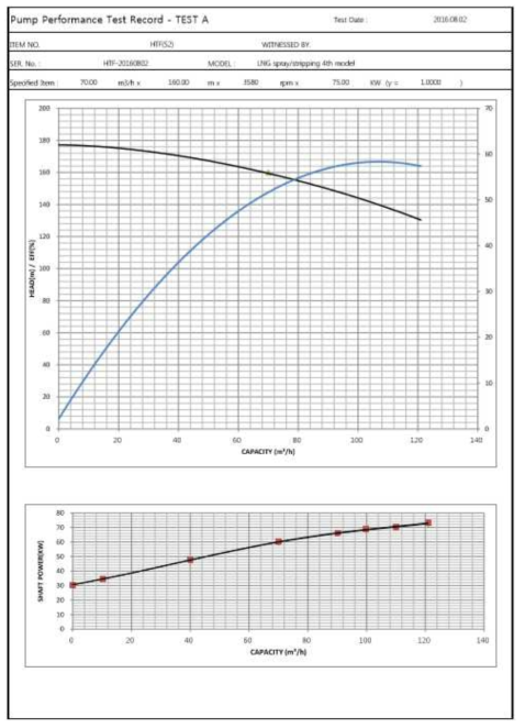 Pump Performance Test Record