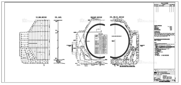 LNG벙커링 선박의 Mid Ship Drawing & Scantling