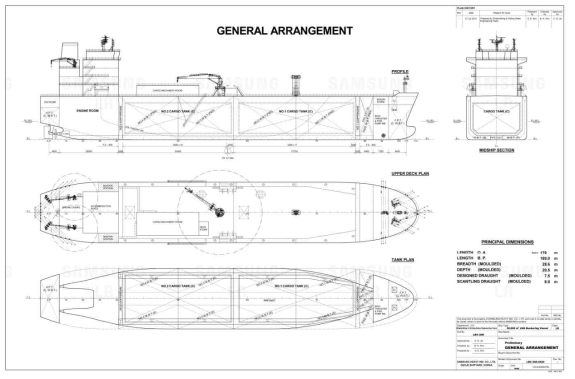 General arrangement of 30k LNG bunkering vessel