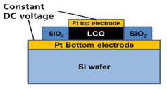 Pt/LCO/Pt RRAM의 개략도