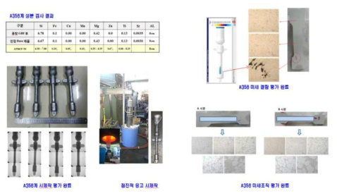 A356 합금 주조 시제작 평가 결과