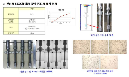 전신재 6XXX계 합금의 중력 주조 시제작 평가 결과