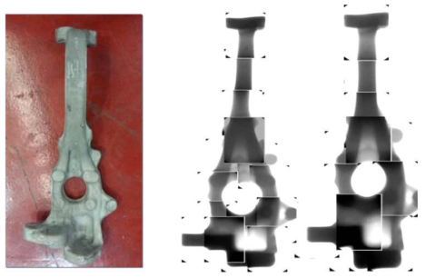 6000계 3D 너클 단조 및 T6 열처리 완료 후 X-ray 검사 사진