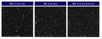 합금 3종의 주사전자현미경 관찰 결과