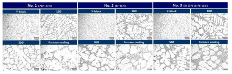 합금 3종의 미세조직 데이터베이스 구축 결과