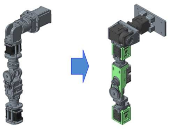 기존 4자유도에서 5자유도를 가진 ARM 설계 변경