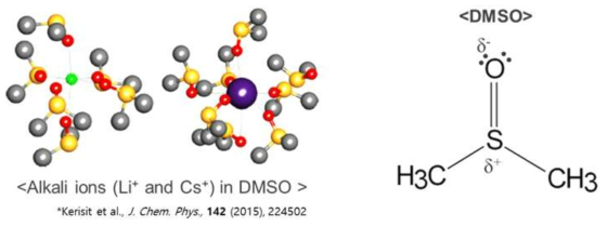 DMSO 분극 현상 및 DMSO에 의한 양이온 solvation 현상