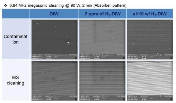 EUV 마스크 absorber 패턴 상에서의 Ta 입자 제거 평가 결과