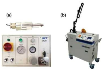 (a) CO2 aerosol, (b) laser 건식 세정 장비