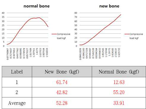 Microtest Machine을 이용한 골 강도 분석결과