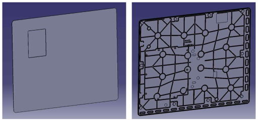 2단계 개발 제품의 3D 모델링 형상 (X-ray detector backcover)