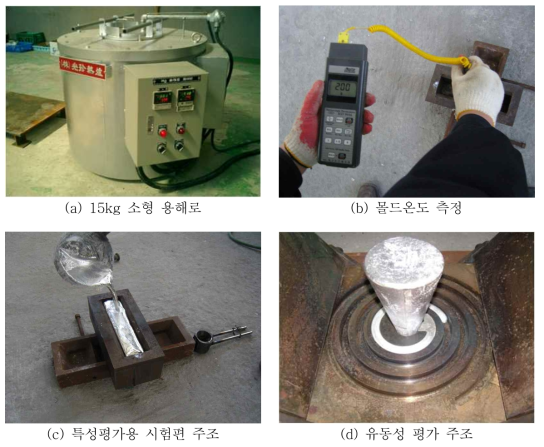 개발 합금 시험편 중력주조