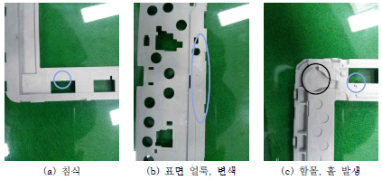 표면처리 불량 유형