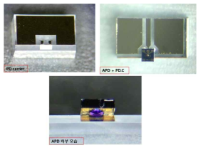 제작된 PD carrirer 및 APD가 장착된 모습