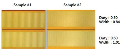 Duty 0.5, 0.6의 Grating Pattern