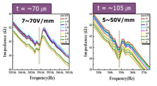 전계 증가에 따른 BNST24/26 복합소재 임피던스 변화 분석