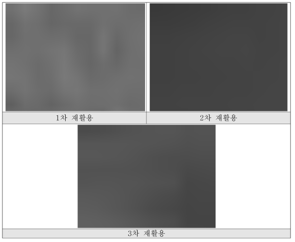 재활용(1~3차) 된 탄소섬유 SEM 이미지