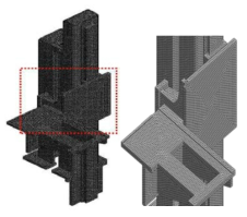 Quarter model of the Positioner Frame Mesh