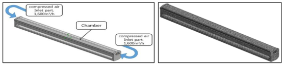 Air Knife System Head Part Chamber 3D 형상