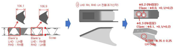 COLUMN UPR MOUNT BRACKET 제작 공정