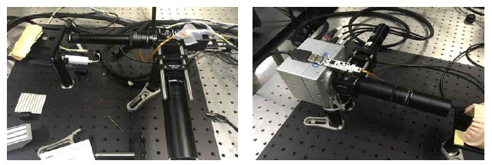3D 구강스캐너용 소형 카메라 모듈 테스트(좌) 및 고속 카메라 모듈 테스트(우)