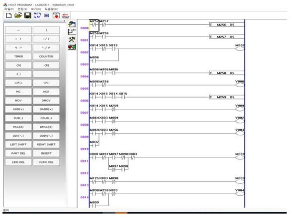 PLC Ladder 편집 및 모니터링 화면