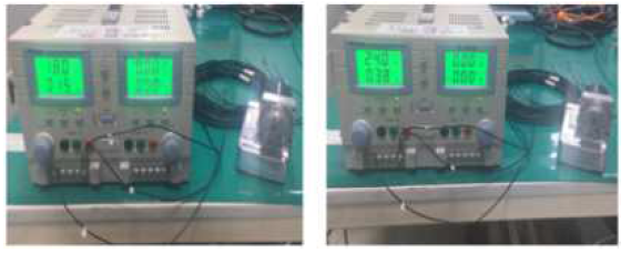 과전압 시험 환경[18V](左) / 과전압 시험 환경[24V](右)