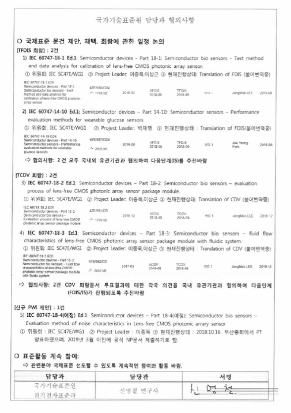 국가기술표준원 담당과 협의사항 스캔본