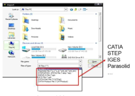 CAD 데이터 Import Dialog Box