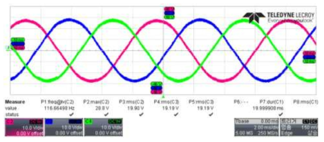 2차 시작품 및 역기전력 파형 시험결과