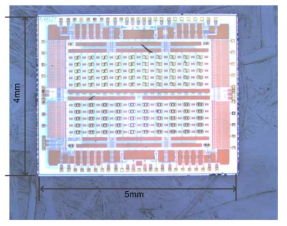 200개의 Au-Coated Electrode를 가지는 CMOS biosnesor chip